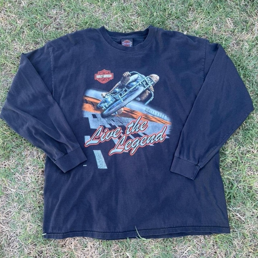 Y2K Harley Davidson Cancun Mexico long sleeve black biker tshirt XXL